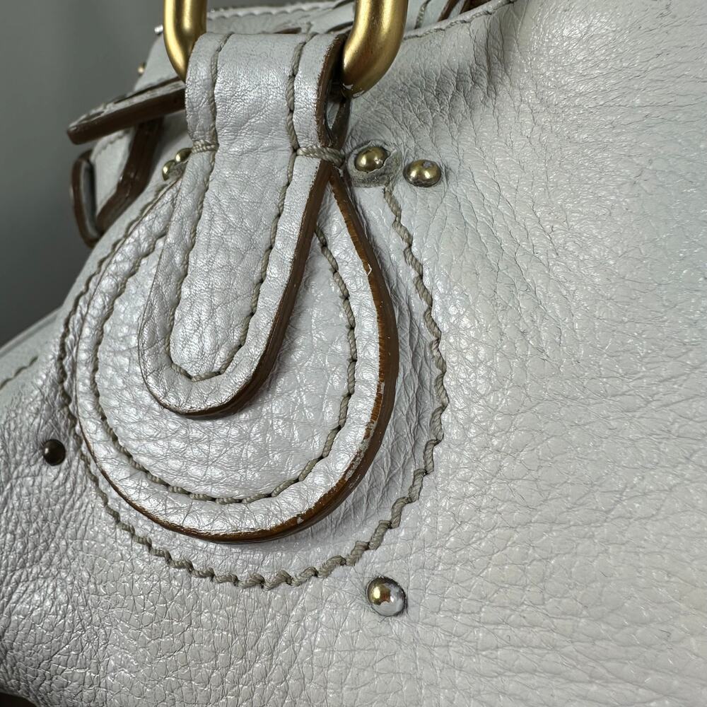 Chloe Paddington White Leather Satchel Bag Vintage Authentic - Picture 9 of 16